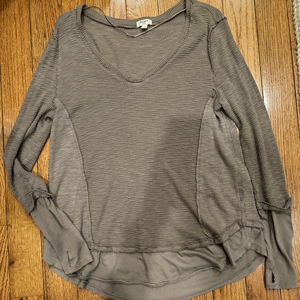 DYLAN - BROWN LONG SLEEVE KNIT TOP - SIZE L